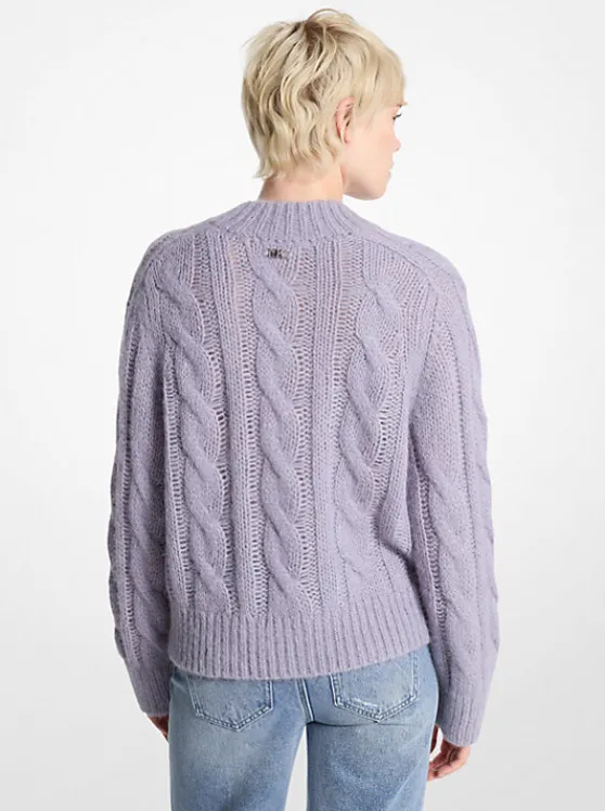 Michael Kors Alpaca Blend Cable Knit Sweater SWEETLILAC Online