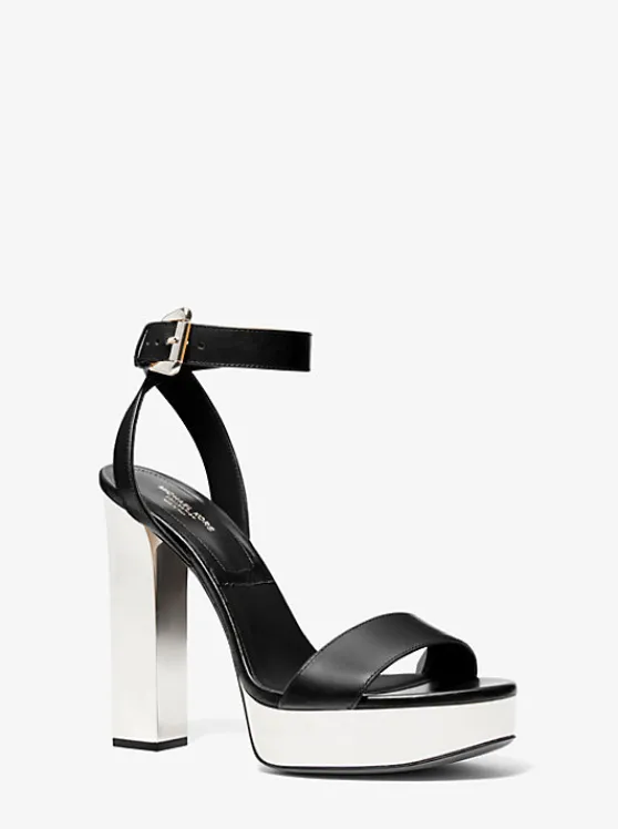 Michael Kors Anabelle Leather Platform Sandal | BLACK Clearance