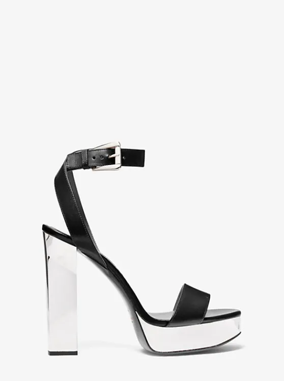 Michael Kors Anabelle Leather Platform Sandal | BLACK Clearance