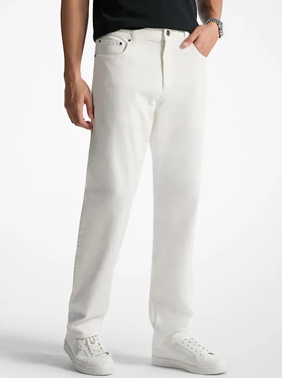 Michael Kors Arden Relaxed-Fit Denim Jeans WHITE Best Sale