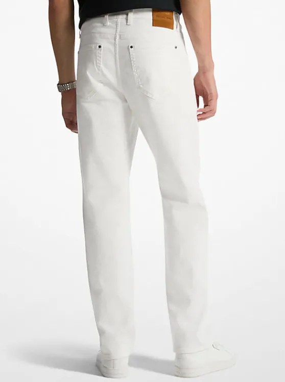 Michael Kors Arden Relaxed-Fit Denim Jeans WHITE Best Sale