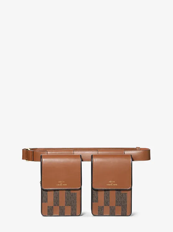 Michael Kors ASHYA X Saga Signature And Leather Multi Bag BROWNMULTI Sale