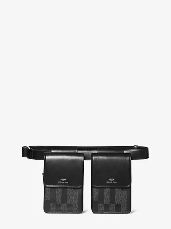Michael Kors ASHYA X Saga Signature And Leather Multi Bag BLACKCOMBO Best Sale