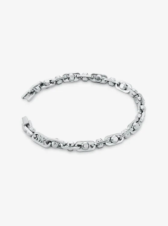 Michael Kors Astor Link Large Precious Metal-Plated Brass Bracelet SILVER Shop