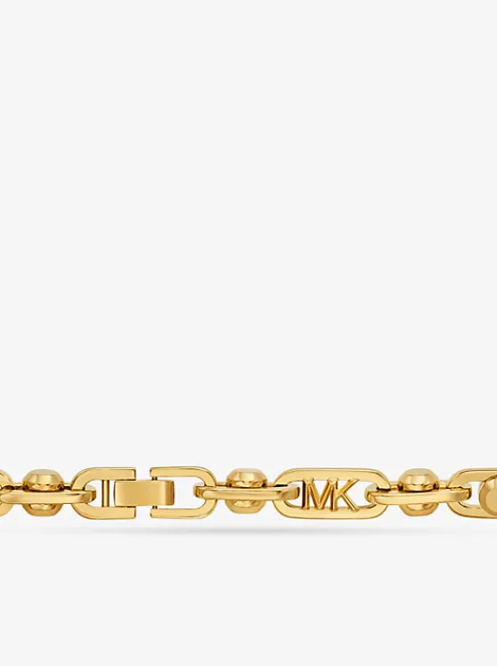 Michael Kors Astor Link Large Precious Metal-Plated Brass Necklace GOLD Discount