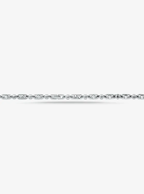 Michael Kors Astor Link Medium Precious Metal-Plated Brass Necklace SILVER Fashion