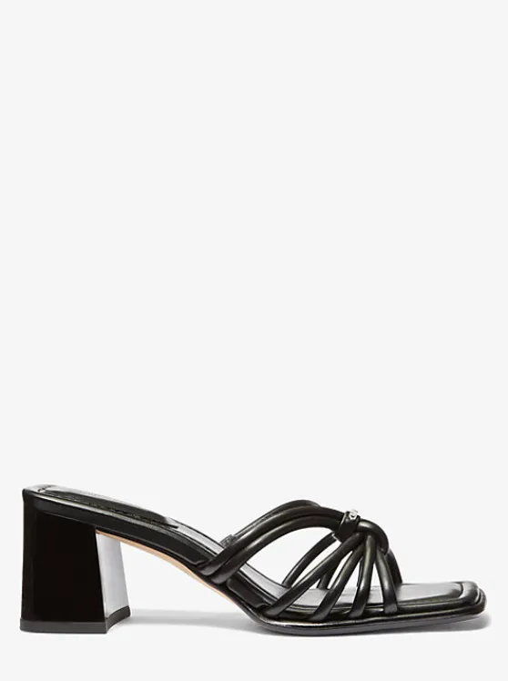 Michael Kors Astra Leather Mule BLACK Best Sale