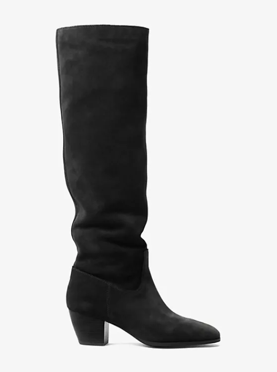 Michael Kors Avery Suede Boot BLACK Sale