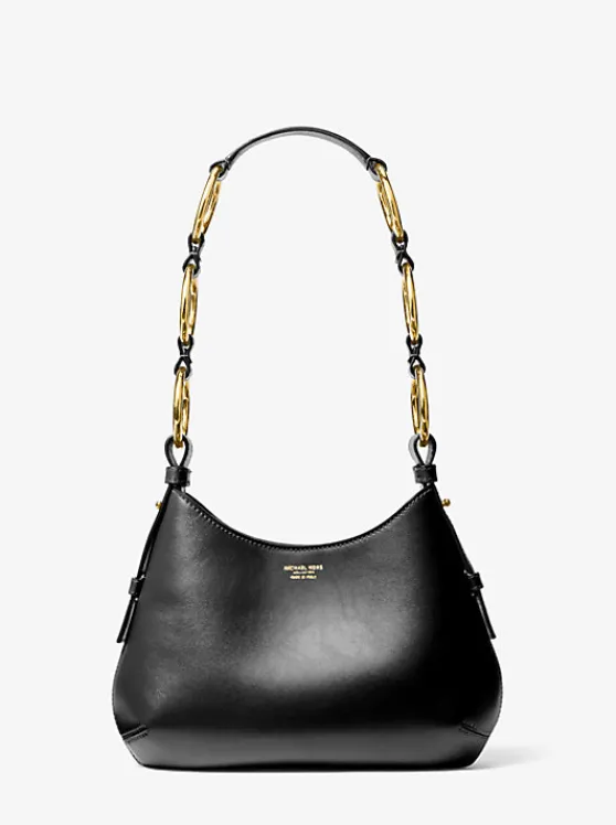 Michael Kors Bardot Mini Leather Hobo Shoulder Bag BLACK Online