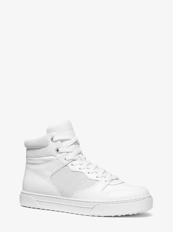 Michael Kors Barett Leather High-Top Sneaker OPTICWHITE Online