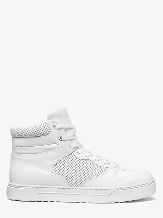 Michael Kors Barett Leather High-Top Sneaker OPTICWHITE Online