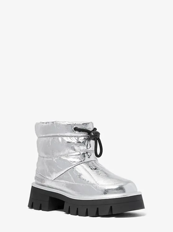 Michael Kors Barton Crackled Metallic Leather Boot | SILVER Online