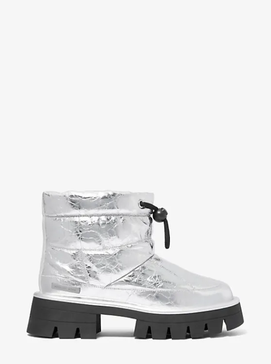 Michael Kors Barton Crackled Metallic Leather Boot | SILVER Online