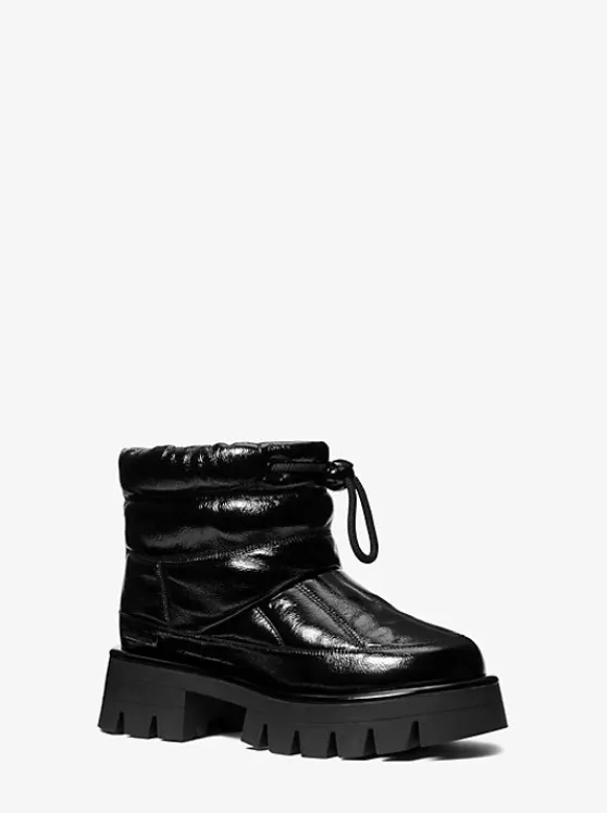 Michael Kors Barton Crackled Patent Leather Boot BLACK Sale