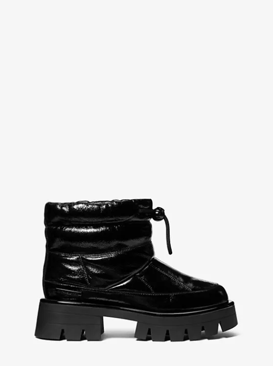 Michael Kors Barton Crackled Patent Leather Boot BLACK Sale