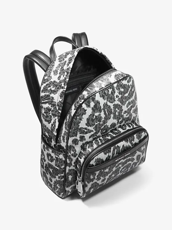 Michael Kors Bex Leopard Logo Backpack BLACKCOMBO Shop