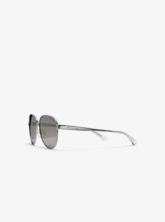 Michael Kors Biarritz Sunglasses SILVER New