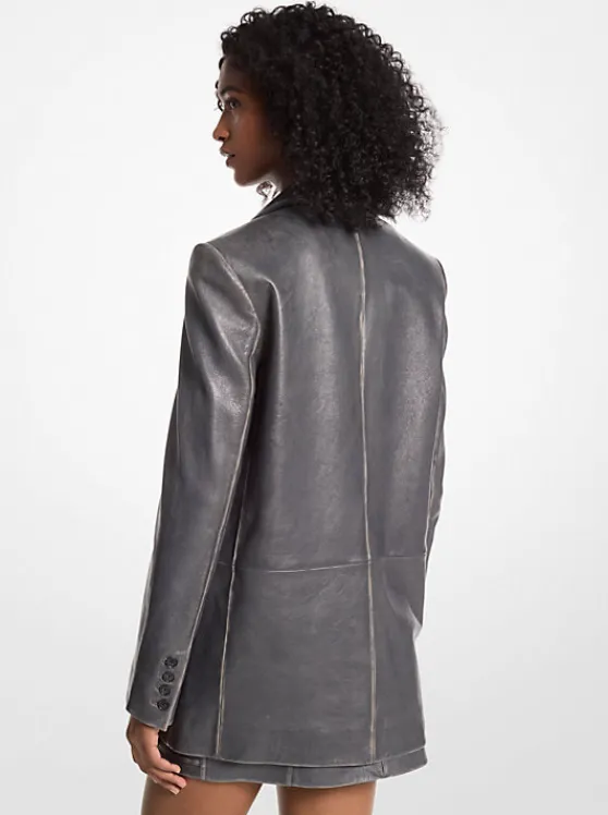 Michael Kors Burnished Leather Blazer Hot