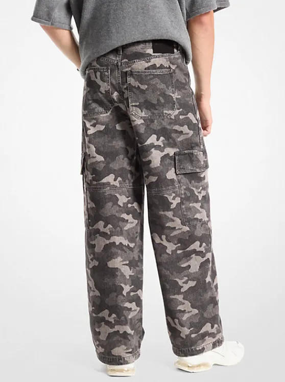 Michael Kors Camouflage Denim Cargo Jeans CHARCOALWASH Fashion