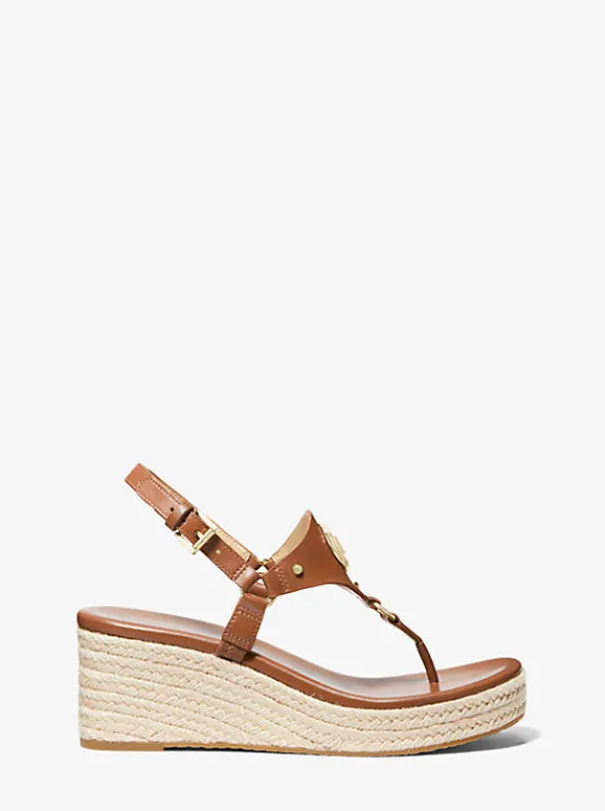 Michael Kors Casey Leather Wedge Sandal Discount