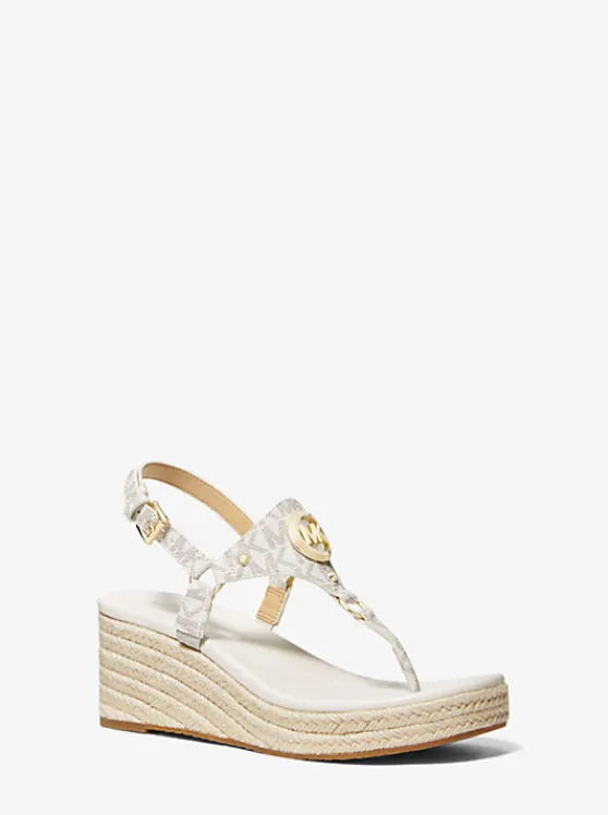 Michael Kors Casey Signature Logo Wedge Sandal | VANILLA Best