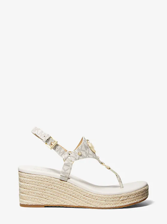 Michael Kors Casey Signature Logo Wedge Sandal | VANILLA Best