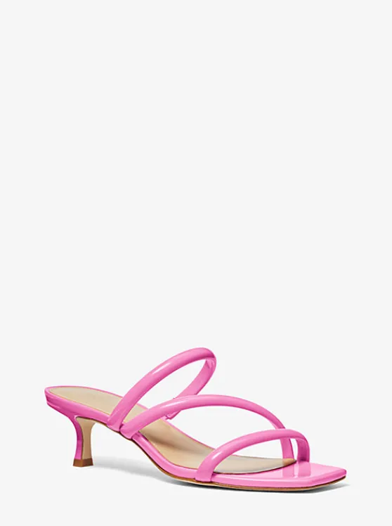 Michael Kors Celia Patent Kitten Sandal CERISE Cheap