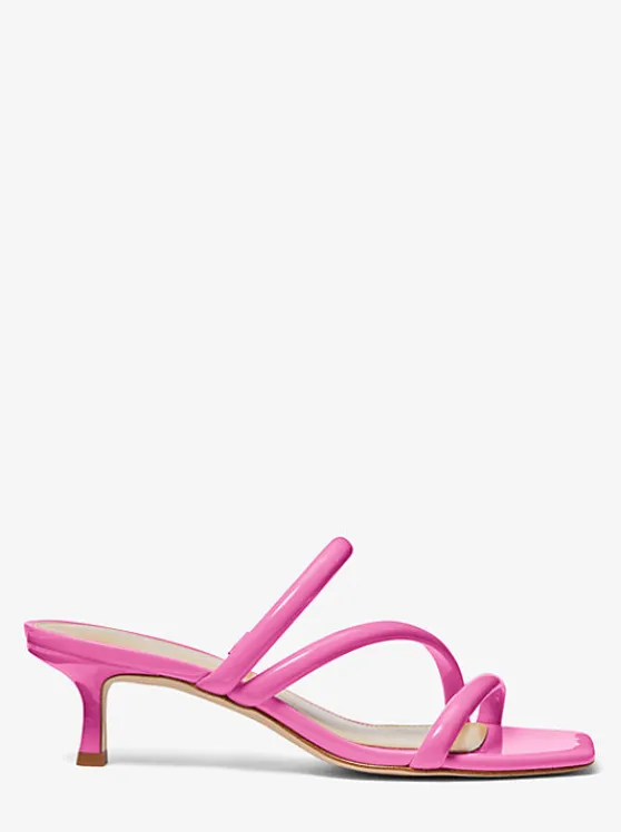 Michael Kors Celia Patent Kitten Sandal CERISE Cheap