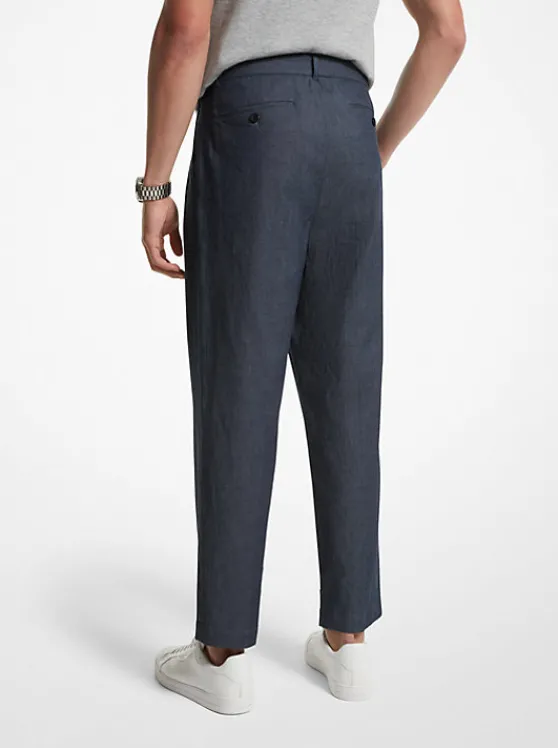 Michael Kors Chambray Belted Trousers MIDNIGHT Best