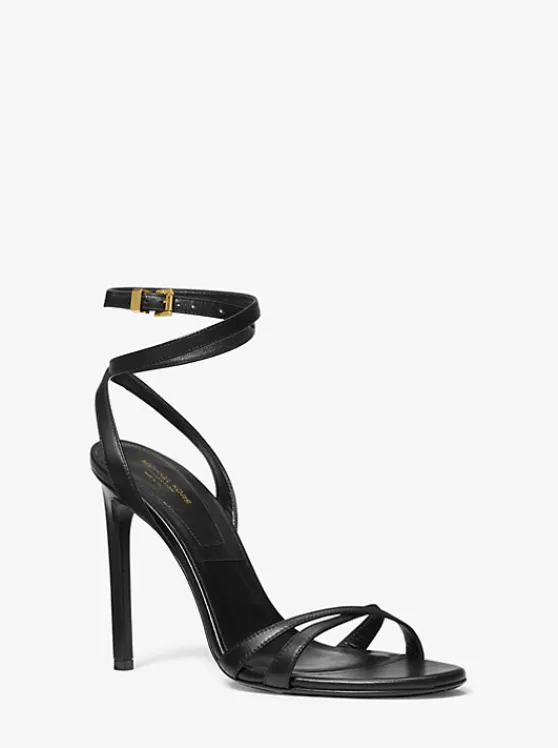 Michael Kors Chrissy Leather Sandal BLACK Best