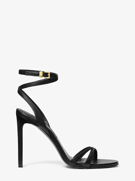 Michael Kors Chrissy Leather Sandal BLACK Best