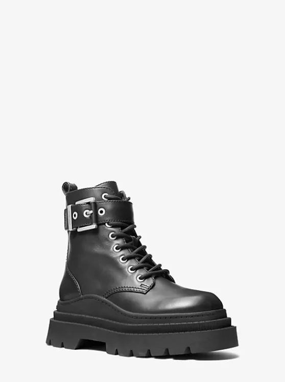 Michael Kors Colby Leather Combat Boot | BLACK Best Sale