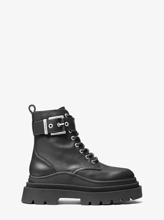 Michael Kors Colby Leather Combat Boot | BLACK Best Sale