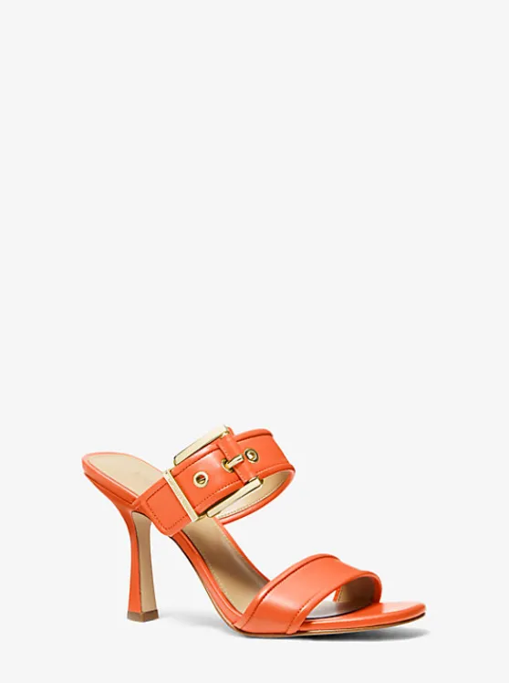 Michael Kors Colby Leather Sandal OPTICORANGE Hot