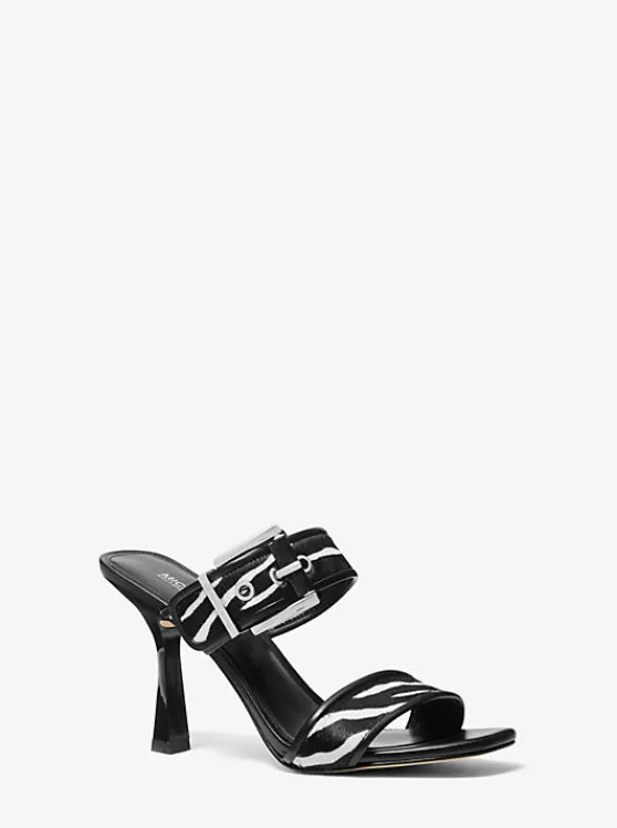 Michael Kors Colby Zebra Print Calf Hair Sandal | BLACKCOMBO Online