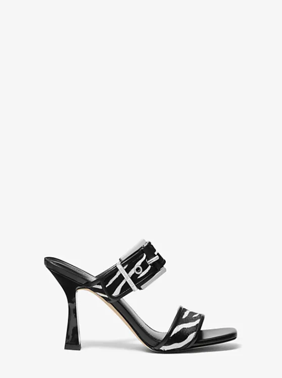 Michael Kors Colby Zebra Print Calf Hair Sandal | BLACKCOMBO Online