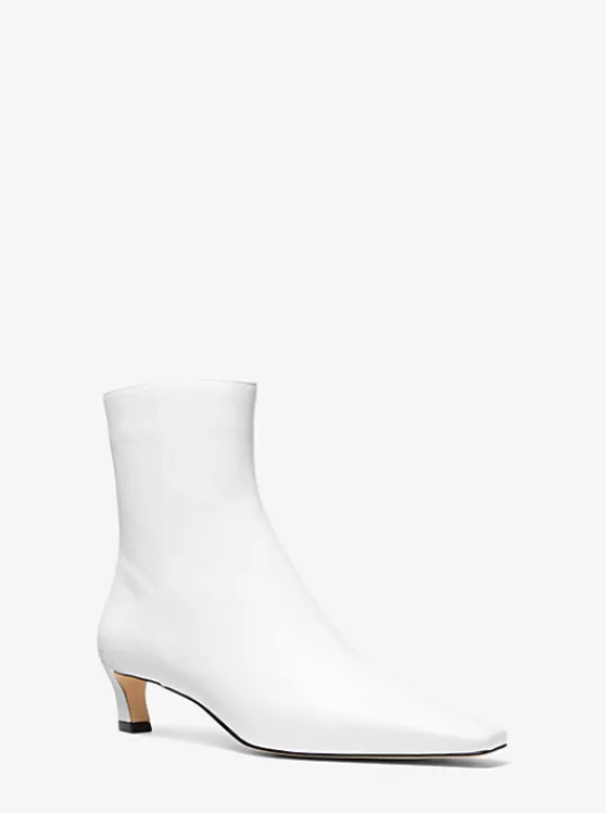 Michael Kors Cosmo Leather Kitten Boot OPTICWHITE Online