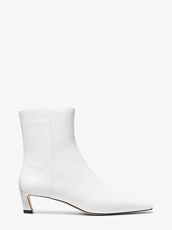 Michael Kors Cosmo Leather Kitten Boot OPTICWHITE Online