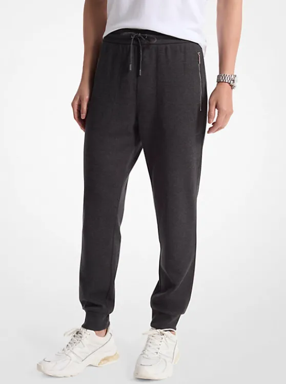 Michael Kors Cotton Blend Drawstring Joggers CHARCOAL Cheap