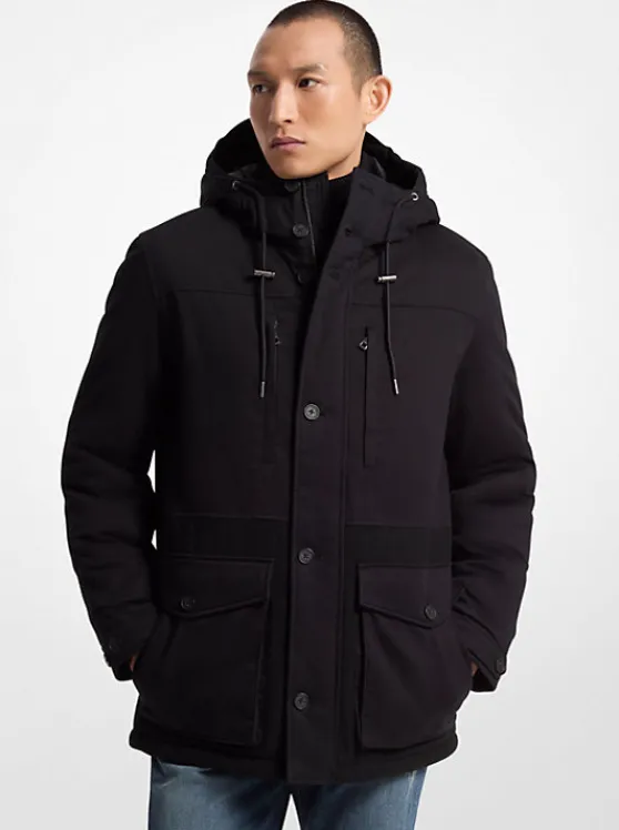 Michael Kors Cotton Blend Parka BLACK Store