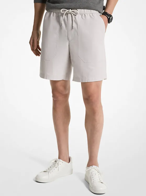 Michael Kors Cotton Drawstring Shorts ALUMINUM Cheap