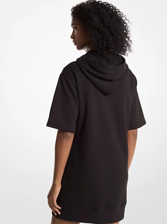 Michael Kors Cotton Hoodie Dress BLACK Flash Sale