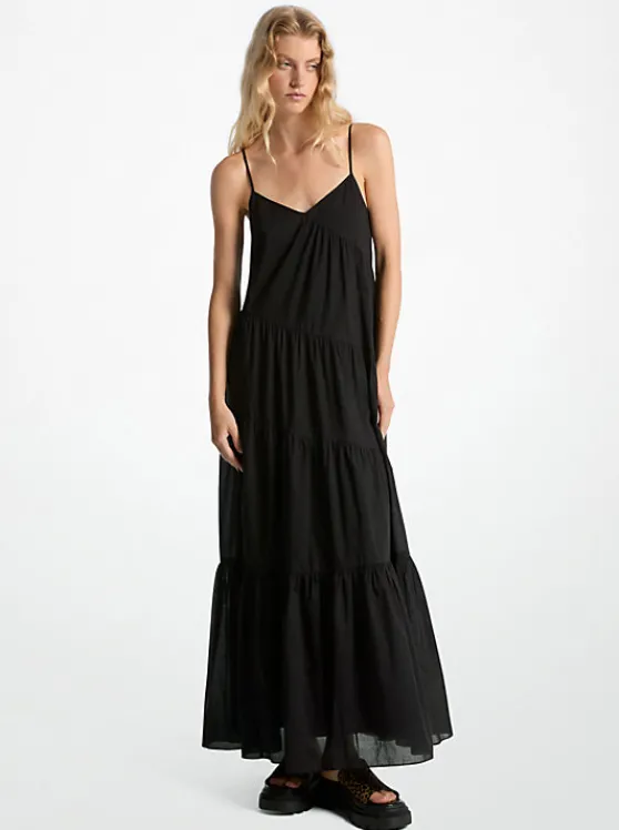 Michael Kors Cotton Tiered Maxi Dress BLACK Shop