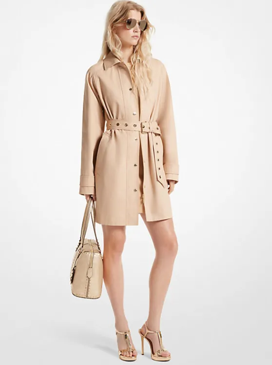 Michael Kors Cotton Twill Trench Coat BUFF Best