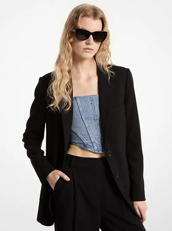 Michael Kors Crepe Boyfriend Blazer | BLACK Shop