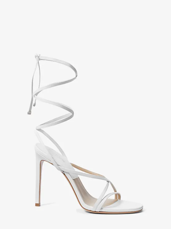 Michael Kors Dahlia Leather Lace-Up Sandal OPTICWHITE Online