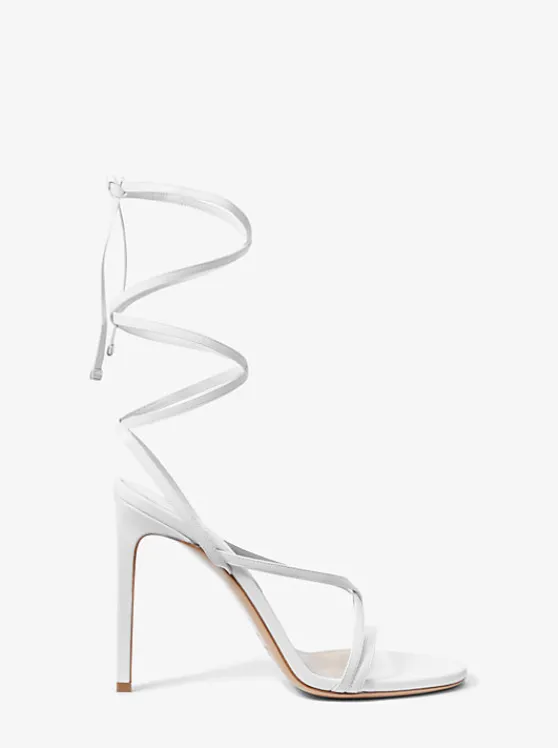 Michael Kors Dahlia Leather Lace-Up Sandal OPTICWHITE Online