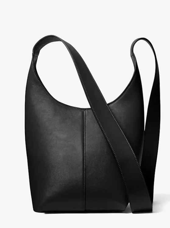 Michael Kors Dede Mini Leather Hobo Bag BLACK Sale