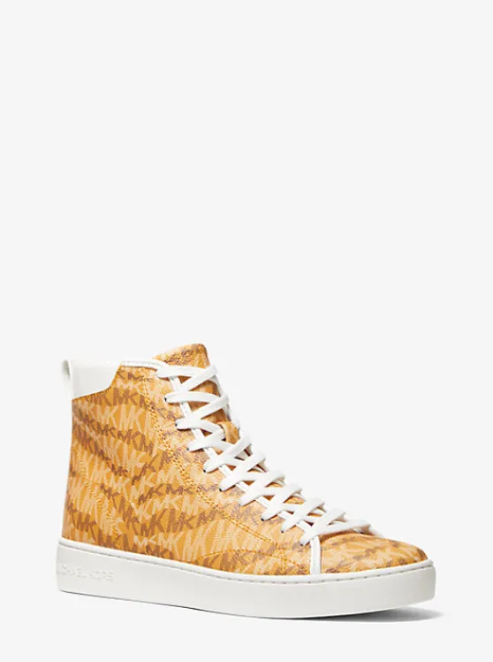 Michael Kors Edie Animal Print Logo High-Top Sneaker MARIGOLD Clearance