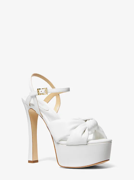 Michael Kors Elena Leather Platform Sandal OPTICWHITE Shop